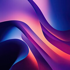 Poster - Abstract wave design featuring smooth gradients of purple and orange hues for modern artistic backgrounds and visual projects.