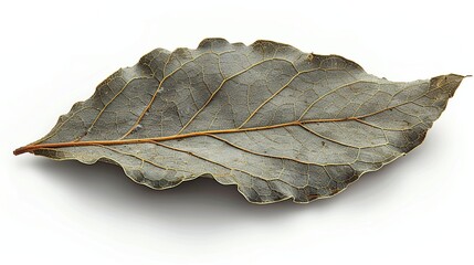 Canvas Print - A Single Bay Leaf Isolated on White Background