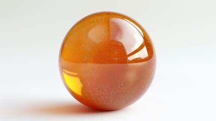 Sticker - A Shiny Orange Sphere on White Background