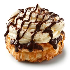 Wall Mural - Delicious Pastry with Chocolate Drizzle