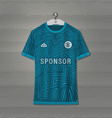 Wall Mural - Football jersey design for sublimation printing with a blue background pattern