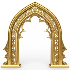 Canvas Print - Arabic golden arch isolated on transparent background. 