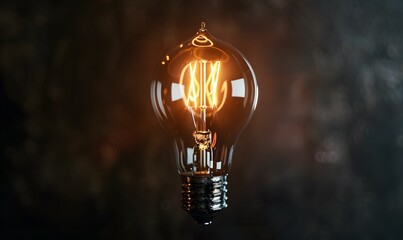 Wall Mural - light bulb on dark background. 