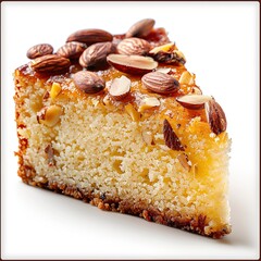 Canvas Print - Close Up of Almond Cake Slice