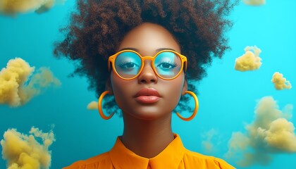 Poster - 3D illustration of African American woman Coco