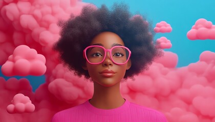 Poster - 3D illustration of African American woman Coco