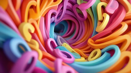 Poster - A close up of a colorful swirl made from many different colored plastic, AI