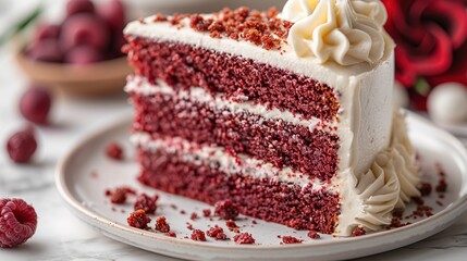 Wall Mural - A Delicious Slice of Red Velvet Cake