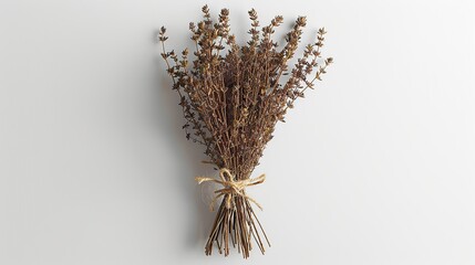 Canvas Print - Dried Lavender Bouquet on White Background