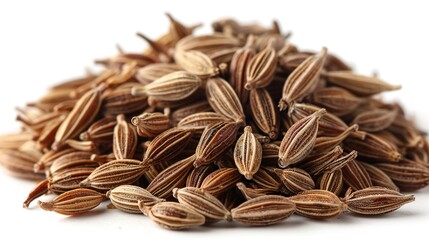 Wall Mural - Caraway Seeds on White Background