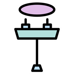 Sticker - bathroom fittings furniture Filled Outline Icon