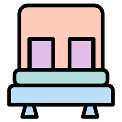 Wall Mural - bed furniture cabin Filled Outline Icon