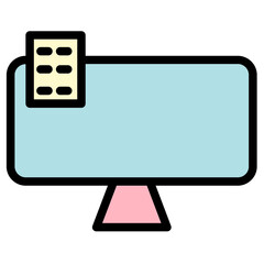 Sticker - hotel television tv Filled Outline Icon