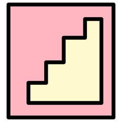 Sticker - services stairs hotel Filled Outline Icon