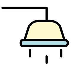 Poster - hotel service shower Filled Outline Icon