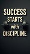© vitanovski - Motivational gym quote with barbell for success and discipline