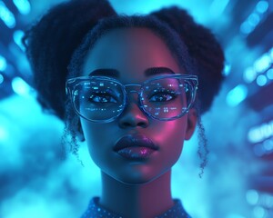 Poster - 3D illustration of African American woman Coco