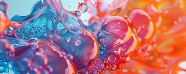 Sticker - Organic 3D blobs with fluid motion, 4K hyperrealistic photo