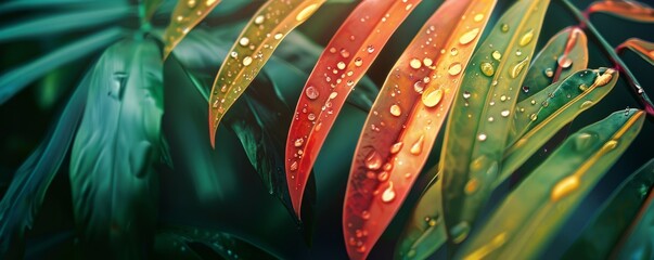 Sticker - Vivid grainy gradient with tropical colors, 4K hyperrealistic photo