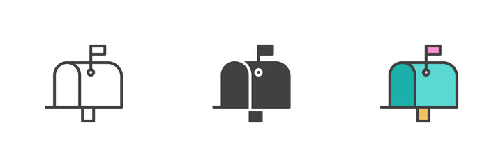 Poster - Mailbox different style icon set