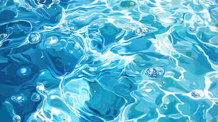 Wall Mural - Background illustration of clear blue water surface on a summer day - Generative AI