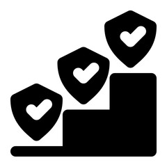 Sticker - security level, level, security, hierarchy, cyber security solid or glyph icon