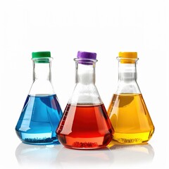 Poster - Flasks with colour liquid isolated isolated on white 