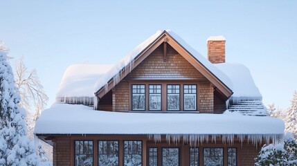 Snow-kissed house, a winter wonderland