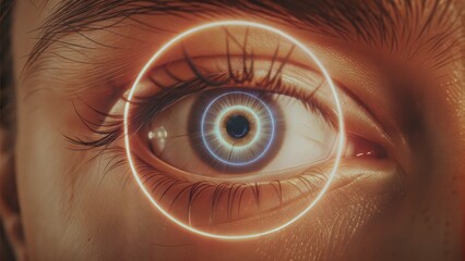 Futuristic Eye with Digital Interface - Technology and Innovation in Artificial Intelligence and Biometrics