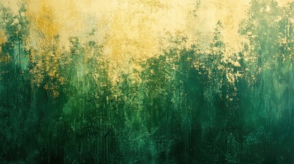 Soft abstract textures in green and gold, reflecting the rich beauty of a sunlit forest glade