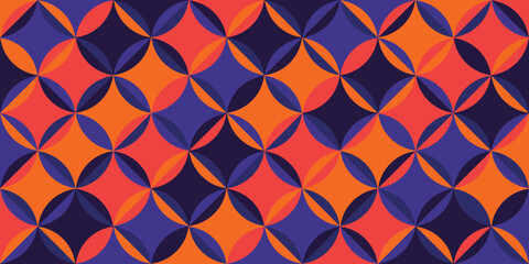 Fototapete - abstract geometric pattern background, seamless geometric pattern with vintage color.