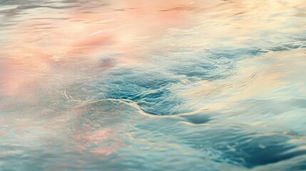 Soft abstract textures in pastel colors, mimicking the gentle flow of a stream through a tranquil landscape