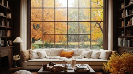 Wall Mural - Cozy Autumn Sanctuary: A Tranquil Escape Into Nature's Glory