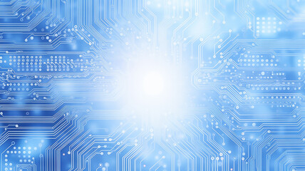 Canvas Print - blue background, abstract computer technology, blurred backdrop copy space of modern technology