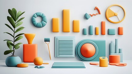 Poster - Simple and Minimalist Infographic Icons for Digital Design and Marketing