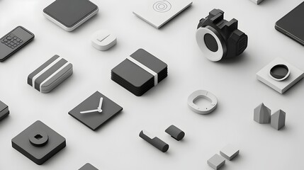 Poster - Simple Black and White Icons for Clean Infographic and Presentation Designs