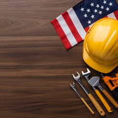 Wall Mural - American National Patriotic Workers Happy Labor day Holiday background