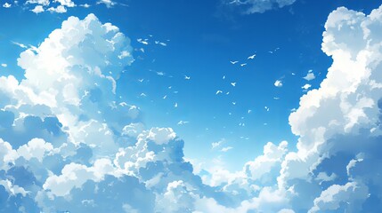 Wall Mural - Beautiful background of blue sky with clouds