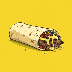 Beef and black beans stuffed into a cheesy burrito.