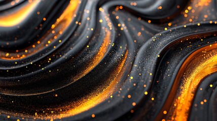 Creating a wave of particles on a dark background is a futuristic abstract background with waves, connecting dots, and lines.