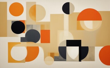 Fototapete - Abstract geometric art with vibrant colors and modern design, de