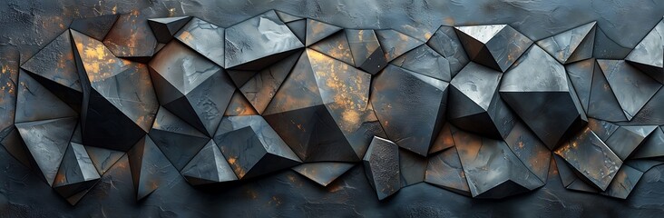 Poster - Abstract Geometric Background of 3D Polygons