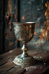 Goblet: Rare Hand-Made Vintage Metal Wine Glass from Ancient Times