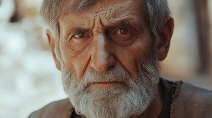 An elderly middle eastern man in traditional clothing is seated on the corner of a historic street reflecting on his heritage, history, and culture.