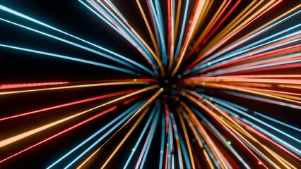 Aufkleber - Abstract Light Speed Streaks in Space