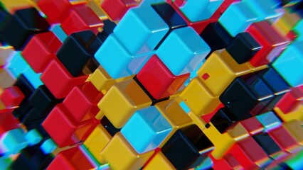 Leinwandbilder - vibrant geometric cubes in motion