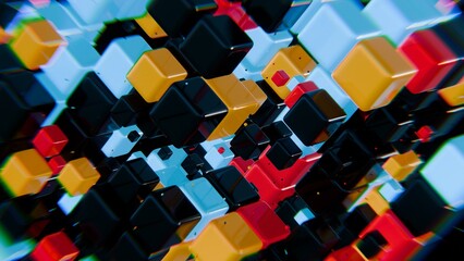 Aufkleber - Vibrant Geometric Cubes in Motion