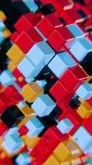 Aufkleber - Vibrant Geometric Cubes in Motion