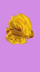 Poster - Abstract 3D Fluid Shape with Glossy Black Surface on a Purple Background