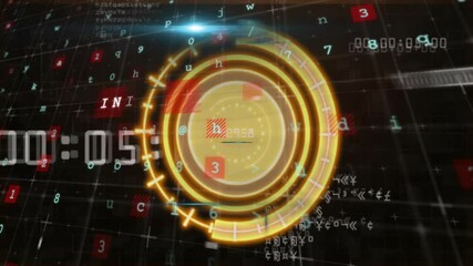 Poster - Internet text animation over digital interface with numbers and symbols